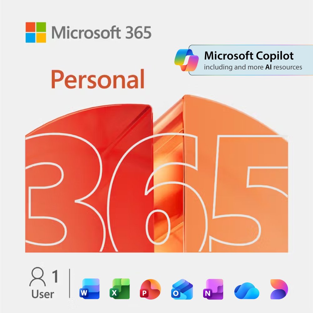 Microsoft 365 Personal – 1 User - 1 TB of cloud storage - 12-Month Subscription (Email delivery in 2 hours) 1 Microsoft 365 Personal – 1 User - 1 TB of cloud storage - 12-Month Subscription (Email delivery in 2 hours)