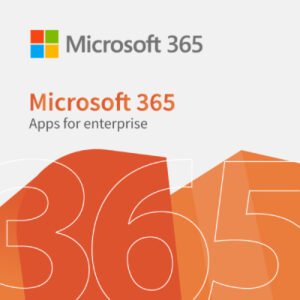 Microsoft 365 Apps for enterprise showing Word, Excel, PowerPoint, and Teams on multiple devices